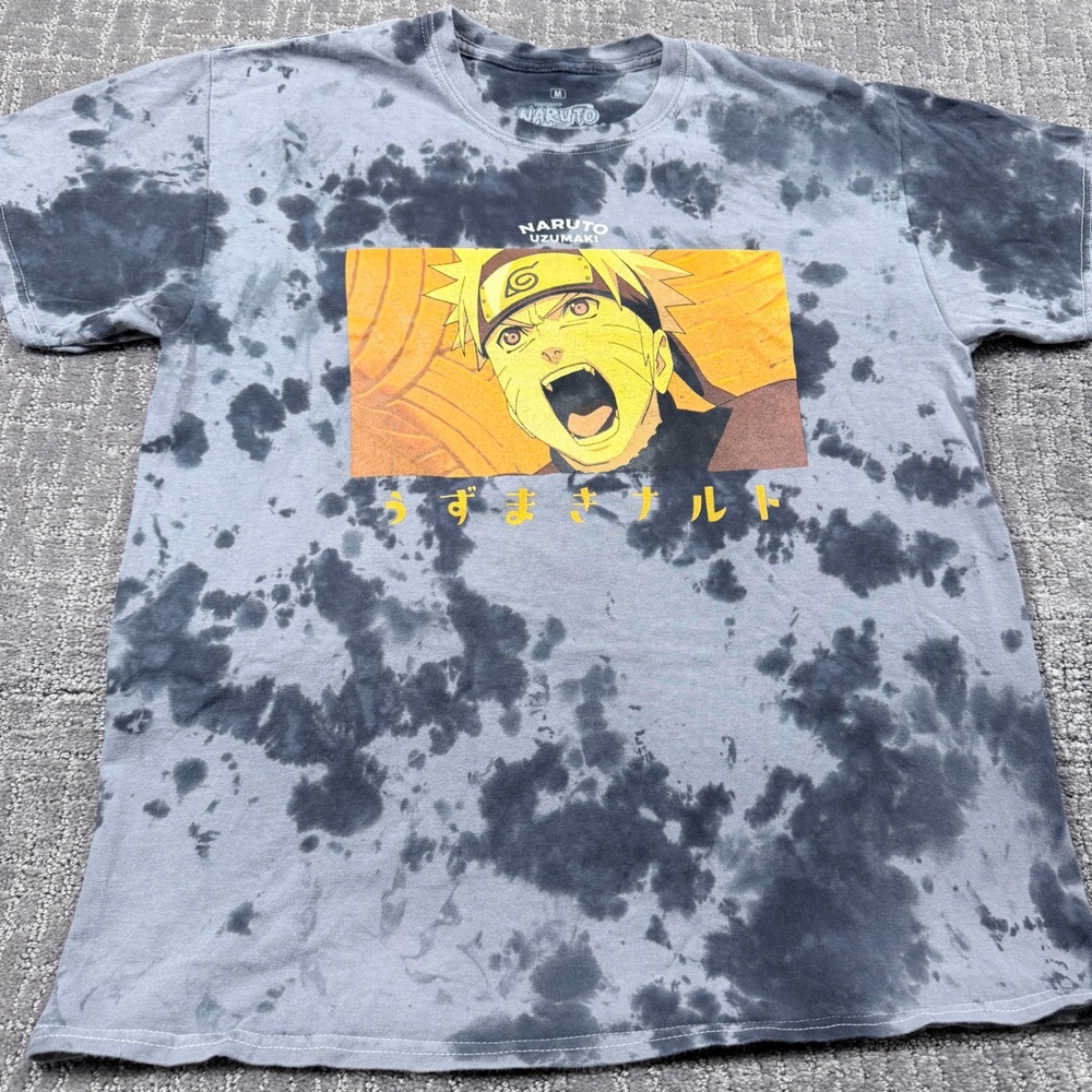 Naruto Shippuden Tie Dye Graphic T Shirt Mens Medium Anime Uzumaki Tee